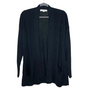 Loft Wool Blend Black Cardigan Size L